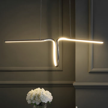Ali 34.5" Dimmable Adjustable Integrated LED Metal Linear Pendant - JONATHAN Y